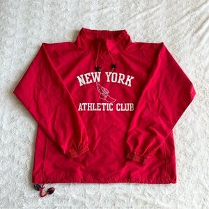 Vintage New York Athletic Club NYAC Jacket Mens Medium Red Winged Foot Pullover